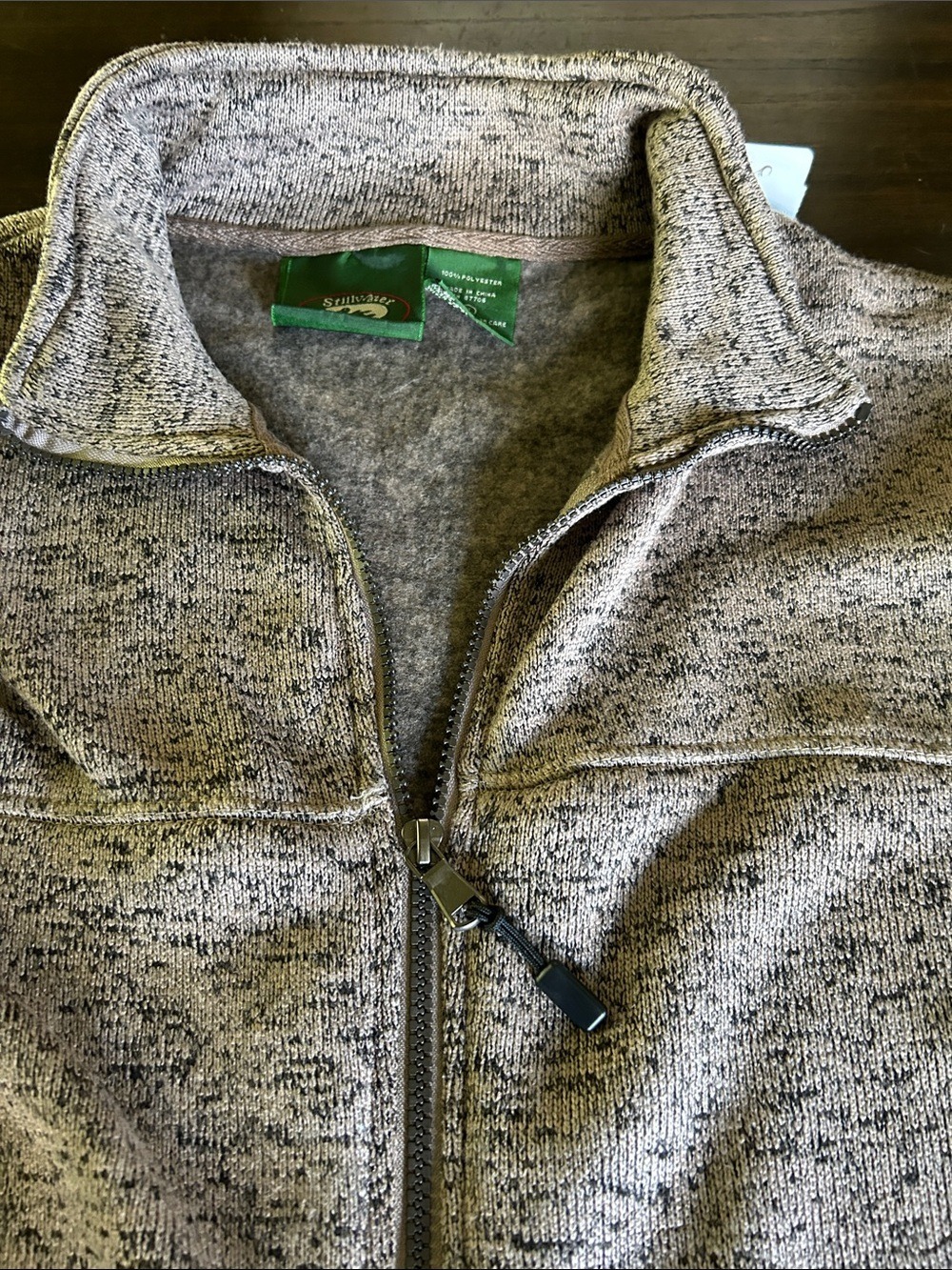 Lightweight Men's Zip-Front Sweater Jacket in Heathered Gray
